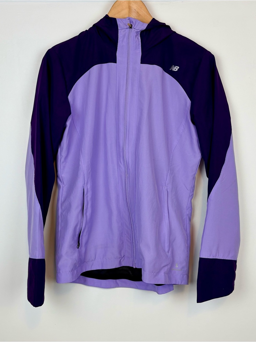 New Balance Lavender and Dark Purple Hooded Running Jacket